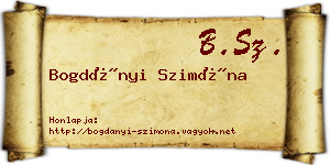 Bogdányi Szimóna névjegykártya